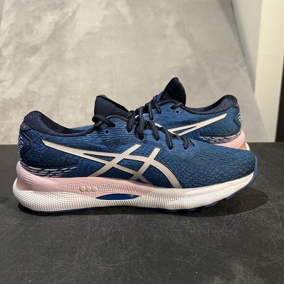 ASICS Gel Nimbus 24 Shoes Womens 10 Blue White FF Blast Running Sneakers Wide - Picture 6 of 10